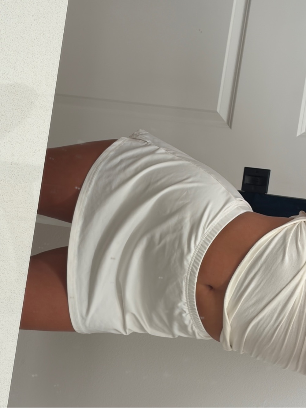 White edikted mini skirt with built in shorts